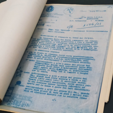 Verbale costruzione sommergibile Tritone Cantiere Monfalcone 1943 - Buono
