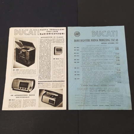 Lotto 2 opuscoli radio ricevitori Ducati 1947-48 - Segni del tempo