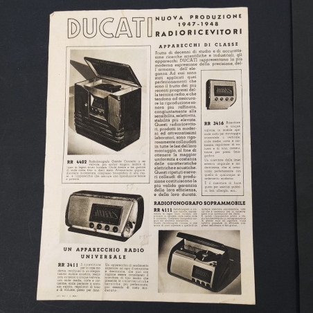 Lotto 2 opuscoli radio ricevitori Ducati 1947-48 - Segni del tempo