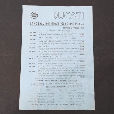 Lotto 2 opuscoli radio ricevitori Ducati 1947-48 - Segni del tempo