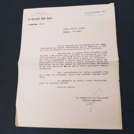 Lotto 6 lettere La gazzetta dello sport 1959-60 - Buono