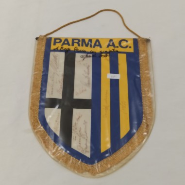 Gagliardetto del Parma calcio con autografi e dedica - Buone condizioni