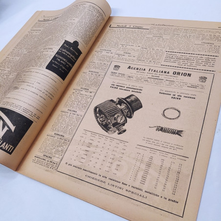 Lotto 6 numeri settimanale Radiocorriere 1930 - Ingiallimenti e macchie