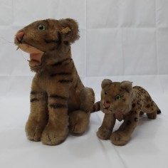 Giocattoli peluche tigrotto e ghepardo anni '20 Steiff - Segni del tempo