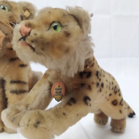 Giocattoli peluche tigrotto e ghepardo anni '20 Steiff - Segni del tempo