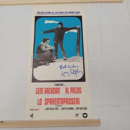 Manifesto film Lo Spaventapasseri con autografo Jerry Schatzberg - Pieghe