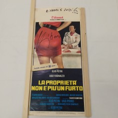 Manifesto film La proprietà non è più un furto con autografo - Segni del tempo