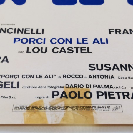 Manifesto film Porci con le ali con autografo - Segni del tempo