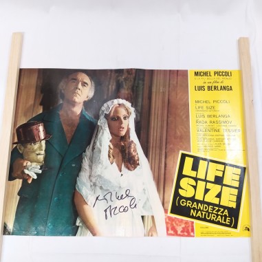Manifesto film Life size con autografo Michel Piccoli