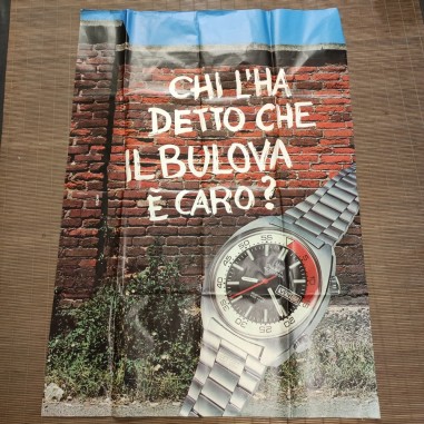 Manifesto orologio Bulova anno 1976 misure 100x140 cm