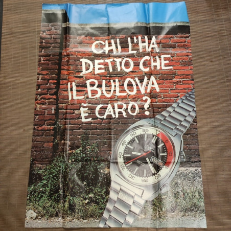 Manifesto orologio Bulova anno 1976 misure 100x140 cm