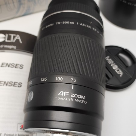 Ottica fotografica obiettivo zoom Minolta 75/300 AF usato pari nuovo