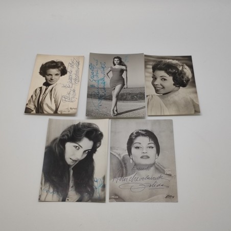 Lotto di 5 fotografie autografate attrici anni 60