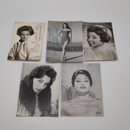 Lotto di 5 fotografie autografate attrici anni 60
