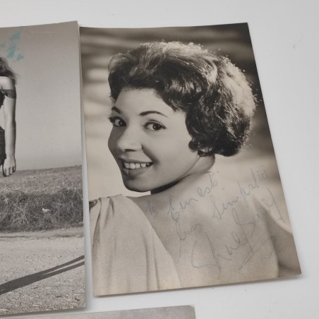 Lotto di 5 fotografie autografate attrici anni 60