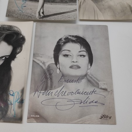 Lotto di 5 fotografie autografate attrici anni 60