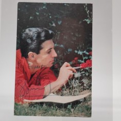 Cartolina autografata in originale da Gilbert Becaud