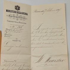 Busta con licenza mIlitare per il Gen. Taffini d'Acceglio anno 1897 2