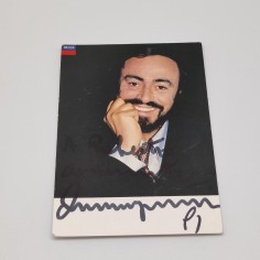 LUCIANO PAVAROTTI cartolina con firma autografa