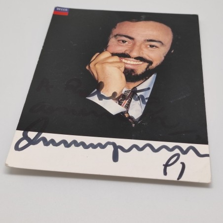 LUCIANO PAVAROTTI cartolina con firma autografa