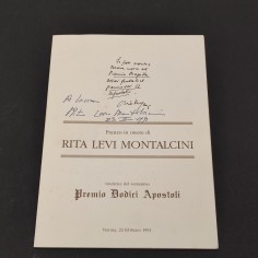 RITA LEVI MONTALCINI autorgrafo su menù per pranzo Premio Dodici Apostoli