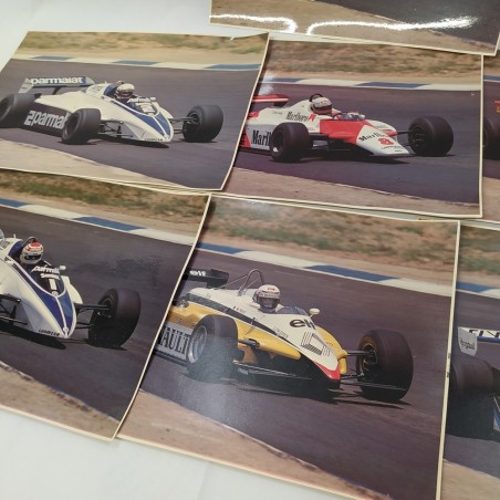 Lotto di fotografie originali auto Formula 1 anni 80 formato 32,5x23 cm
