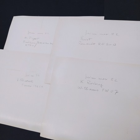 Lotto di fotografie originali auto Formula 1 anni 80 formato 32,5x23 cm