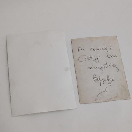 Lotto di 2 foto ciclista Fausto Coppi autografate con dedica