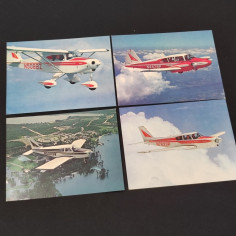 4 cartoline 18x14 Aerei Piper  Colt Apache Comanche e Cherokee