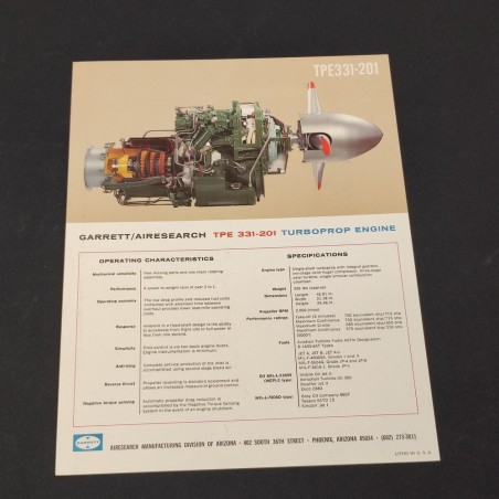 Brochure GARRETT AIRSEARCH TPE 331-201 Turboprop Engine