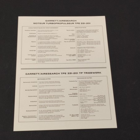 Brochure GARRETT AIRSEARCH TPE 331-201 Turboprop Engine