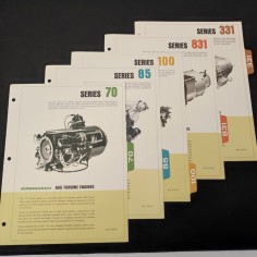 GARRETT Lotto di 5 schede motori aeronautici serie 70 85 100 331 e 831 2