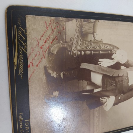 Lotto di 4 foto originali fine '800 attori con autografi