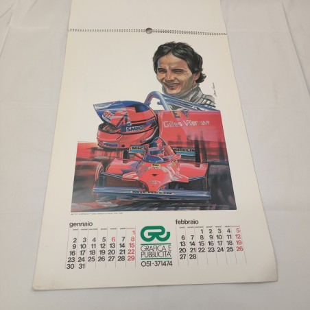 Calendario F.1 Ieri e Oggi 1989 illustrazioni grafiche auto e piloti