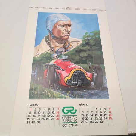 Calendario F.1 Ieri e Oggi 1989 illustrazioni grafiche auto e piloti