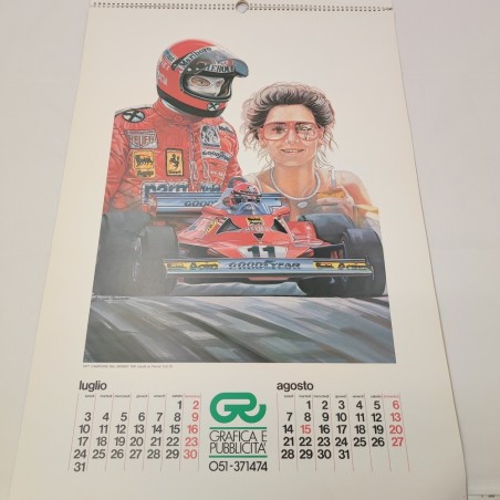 Calendario F.1 Ieri e Oggi 1989 illustrazioni grafiche auto e piloti
