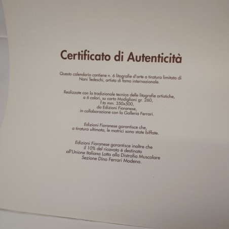 Galleria Ferrari lotto di 4 calendari 1992 1993 1994 e 1995 senza litografie
