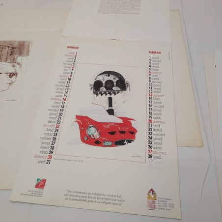 Galleria Ferrari lotto di 4 calendari 1992 1993 1994 e 1995 senza litografie