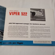 Rolls Royce Bristol Siddeley brochure propulsore aereo Viper 522 2