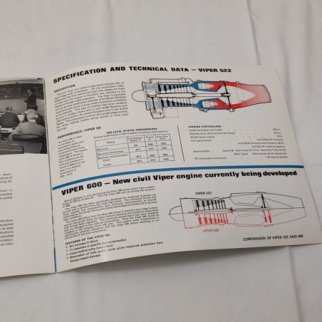 Rolls Royce Bristol Siddeley brochure propulsore aereo Viper 522