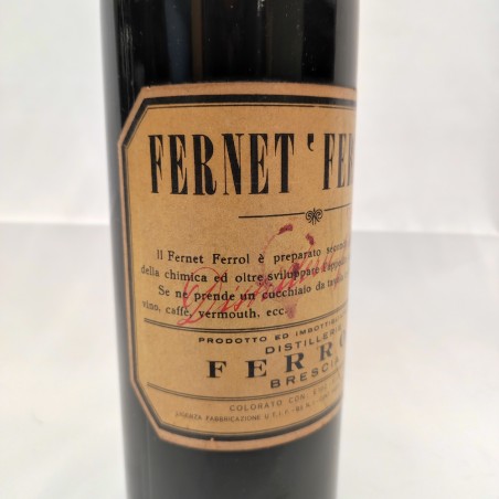 Bottiglia Fernet Ferrol anni 60 sigillo danneggiato bottiglia chiusa
