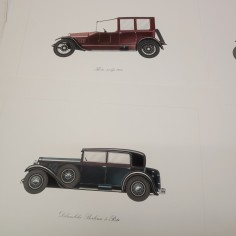 Lotto di 8 stampe litrografiche a colori auto epoca anni 10-20 2
