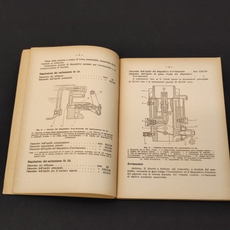 Libretto uso manutenzione Fiat Balilla 15° ed. Stampato 02057 XI-1935 XVI 5000