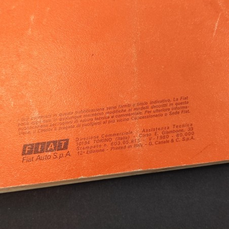 FIAT 127 Libretto uso manutenzione Stampato 603.05.815 - V 1980 - 80.000 - Buono