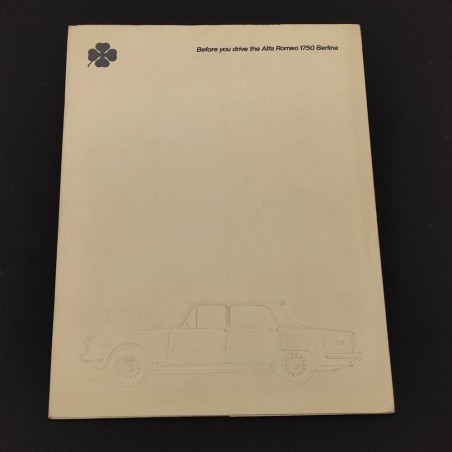 ALFA ROMEO 1750 Berlina brochure inglese - Senza data