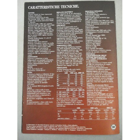 PROSPEKT BROCHURE DEPLIANT LANCIA BETA TREVI 1600 2000 I.E 4 PAGINE ITALIANO