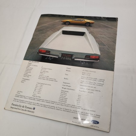 DE TOMASO Pantera brochure 28x36 cm ed. ingelse, condizioni mediocri