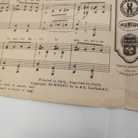 Spartito musicale Canzone della Fiat Balilla Nina già t'aspetta - Buono