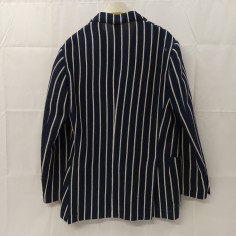 Giacca uomo Blazer Lardini lavorazione maglia blu a righe bianche Tg 48 2