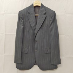Abito uomo Sartoria Rossi completo grigio a righe blu tg 48 usato 2